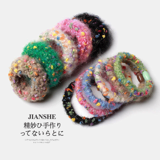 Autumn and winter new colorful popular hair ties, Japanese and Korean temperament, high elasticity, thick head rope, hair rubber band, ponytail hair rope
