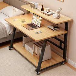Computer Desk for Bedroom, Small Movable Bedside Table for Home Use, Study Desk for College Dormitory, Single-Person Office Desk