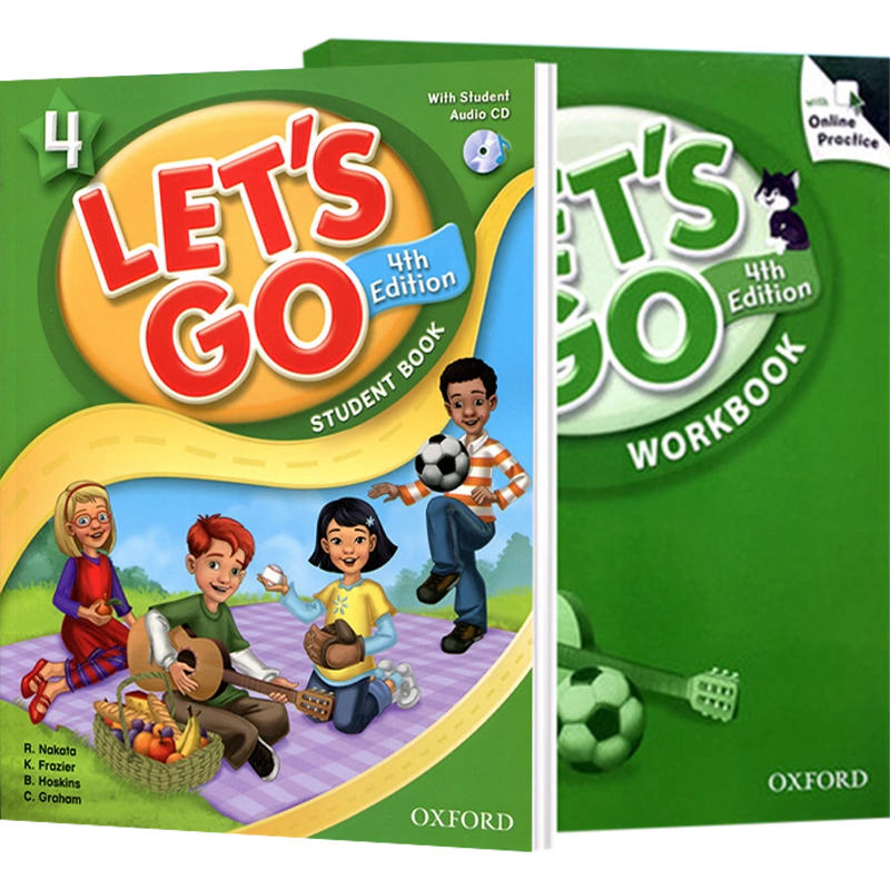 letsgo教材第四版贈測試卷資源原裝進口牛津幼兒英語 let's go 4  新版小學英語四年級綜合專用英文書外語補課6-12歲含書本+練習簿-Taobao