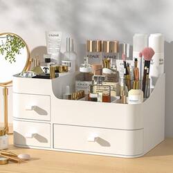 Cosmetics Storage Box Desktop Dressing Table Skin Care Product Storage Rack Jewelry Box 2024 New Model Countertop Organizer Box