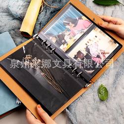 Retro Laminated Photo Album for Couples DIY Handmade Souvenir Album Travel Homemade Photo Album 6inch Loose-Leaf Adhesive Storage Album