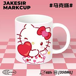Cute Hello Kitty Themed Ceramic Drinking Cup, High-Value Mug, Office Desktop Decoration, Coffee Cup for Women