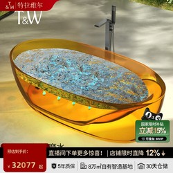 Tervis Home Transparent Resin Massage Bathtub Freestanding Smart Bubble Surfing Bath Double Bath