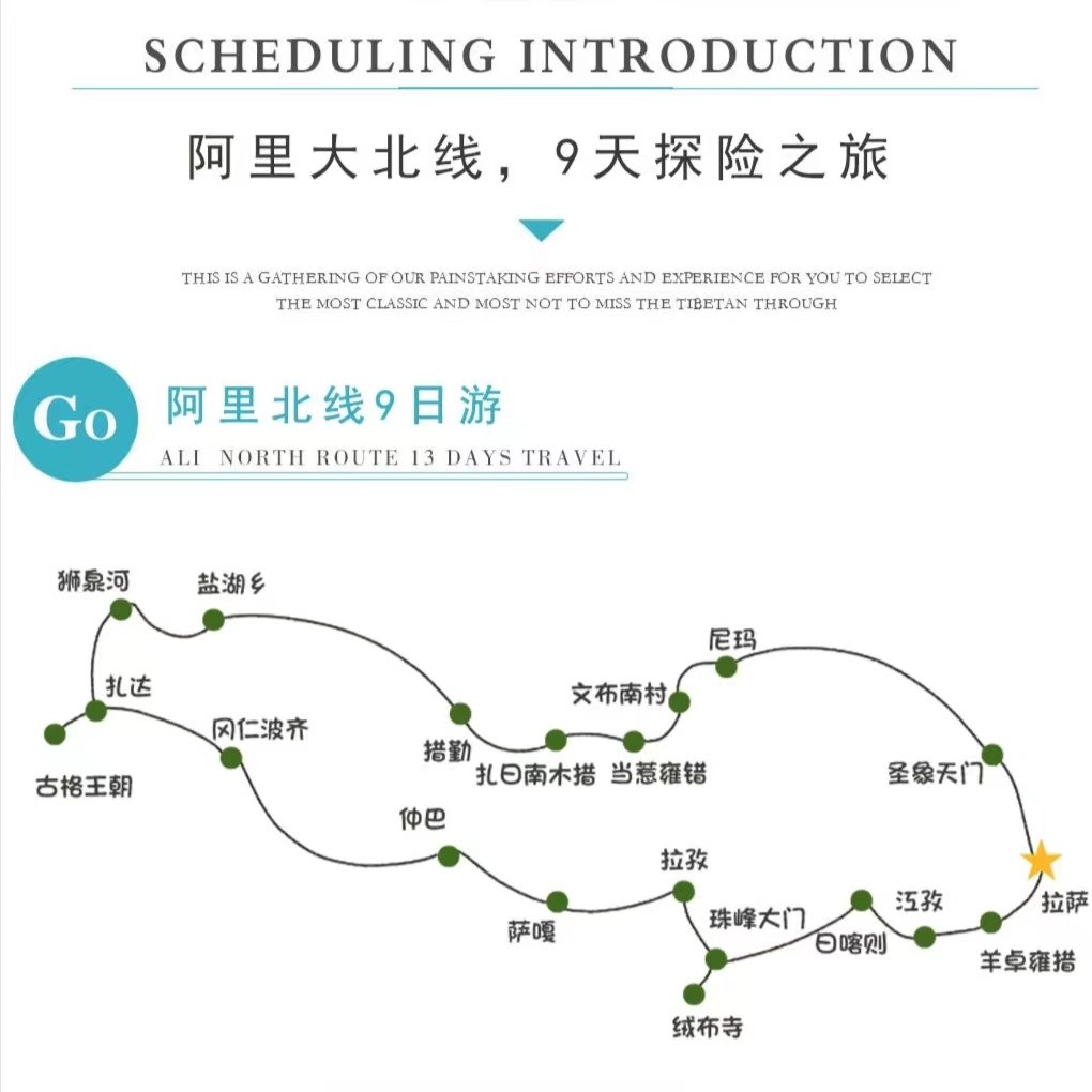 西藏旅游拉萨拼车包车阿里北线阿里南线珠峰冈仁波齐圣象天门9日