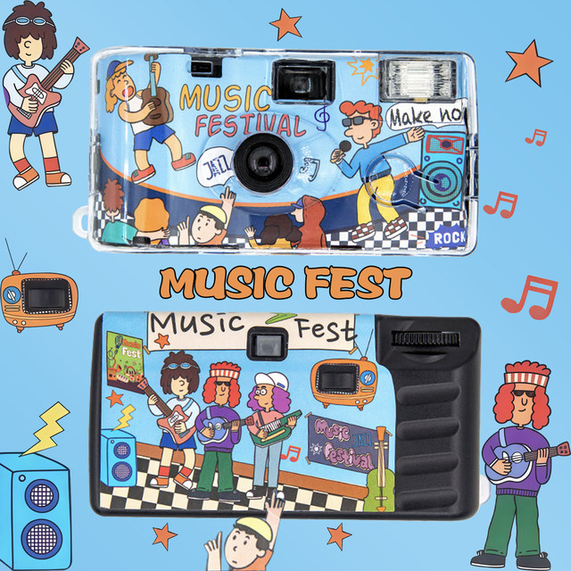 New Japanese illustration disposable film camera travel wedding fans student birthday graduation fan gift