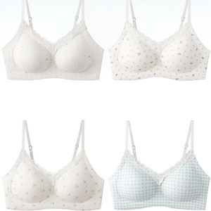
DFZL2580 dreamy floral lace bra for girls, fresh, breathable, breast-retracting and anti-sagging student underwear