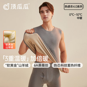 
Dingguaguadingguagua men's thermal vest autumn and winter thickened anti-mite and anti-static bottoming top
