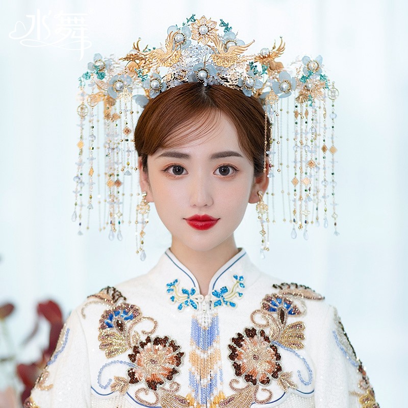 arenmi Élégante couronne de phénix chinoise avec pompons uniques pour arenmi Élégante couronne de phénix chinoise avec pompons uniques pour