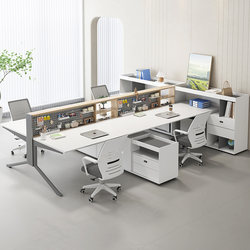 Office Desk and Chair Combination Screen Deck Four-Seat Modern Simple Office Furniture 2/4/6-Seat Staff Table