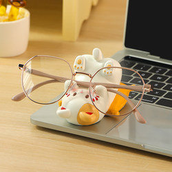 Cute Cartoon Kitten Glasses Holder Desktop Phone Stand Ornament Office Desk Essentials Practical for Girls' Workstations
