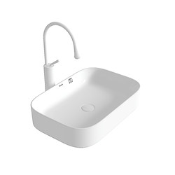 Prel Countertop Basin Balcony Wash Basin Home Bathroom Wash Basin Rectangular Rounded Corner Wash Ceramic Basin