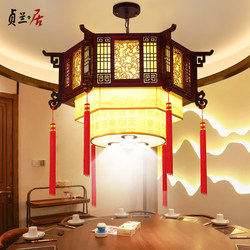 Chinese-Style Retro Chandelier, Chinese-Style Solid Wood Hotel Restaurant Hot Pot Restaurant Dining Box, Antique-Style Palace Lantern