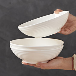 Pure White Ceramic Bowl for Home Use, 2025 New Model, High Aesthetic Single-Serving Bowl, Salad Bowl, Underglaze Color Bowl, Ceramic