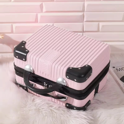 Password Lock Suitcase, Small and Portable, 14inch Women's Cosmetic Bag, Can Be Hung on Luggage, Storage Bag, Large Capacity, 16-Inch Travel Suitcase