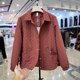 Fashionable mother-wearing lapel diamond coat 2025 spring and autumn new loose and versatile retro buttoned middle-aged and elderly tops
