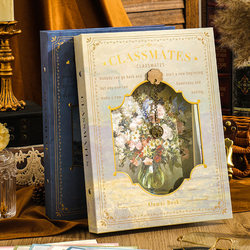 Vintage Hollow Card Album for Collecting and Storing Cards, High Aesthetic Value, ins Style, 3inch Small Card Storage Album, A5 Photo Album with Four-Grid Loose-Leaf Inner Pages, Postcard Sticker Polaroid Photo Album