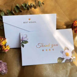 Company envelope-style gratitude greeting card with custom logo to send customers high-end thank you letter blessing small card can be handwritten