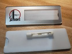 Sinopec Silver Name Badge, Petrochina Trenching Worker Badge, Acrylic Screen-Printed Activity Badge with Replaceable Content