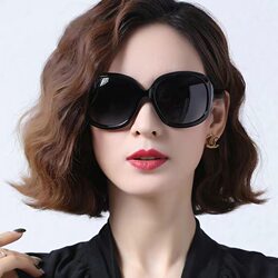 New Style Sunglasses for Women, High-Definition Polarized Sunglasses for Driving, Anti-Uv, Suitable for Large and Round Faces, Trendy Large Frame, Slimming and Sun Protection