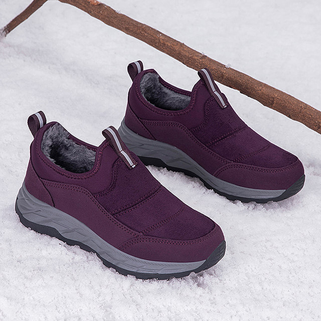 Zhang Kaili elderly cotton shoes women's autumn and winter velvet thickened snow boots women's shoes one-foot anti-slip waterproof mother's shoes