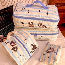Cute Puppy Travel Storage Bag for Women, Large Capacity for Underwear, Waterproof Portable Clothing Organizer for Business Trips, Suitcase