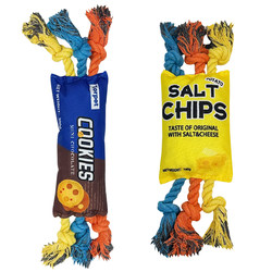 Pet Dog Toy Rainbow Knot Toy Squeaky Teething Toy Pet Supplies Medium-Sized Dog Toy