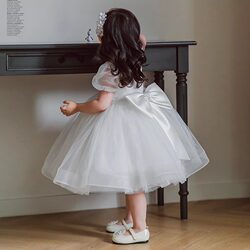 Girl's flower girl wedding dress first birthday evening dress children's princess skirt puffy host piano performance costume