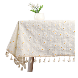 Small fresh cotton cloth art, small floral Japanese dining table cloth French rural INS rectangular table cloth