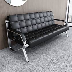 Office Sofa and Coffee Table Set, Simple Reception Business Sofa, Office Three-Seater Iron Art Sofa