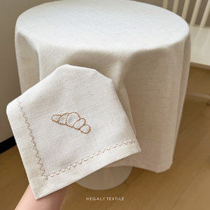 
HEGALY A croissant linen tablecloth decoration light beige dining table coffee table bedside table cover fabric