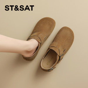 
Saturday genuine leather all-inclusive soft-soled Birkenstock shoes for women 2026 new spring flat shoes slip-on women's shoes