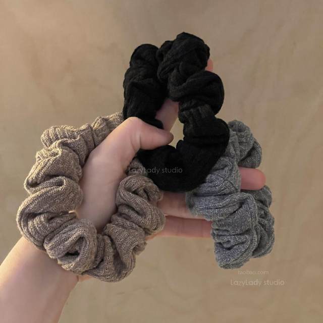 
Regular size, daily versatile basic knitted small intestine loops, fat intestine loops, woolen threaded hair rope, headband, hair tie for women