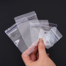 Side Hole Bag, Transparent Pvc Sealing Bag for Crafts, Mini Bag, DIY Jewelry Bag, Self-Sealing Bag, Packaging Bag