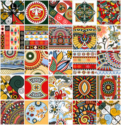 Tangka Pattern Tiles 200X200 Kitchen Restaurant Storefront Retro Ethnic Style Floral Tiles Colorful Background Wall Floor Tiles