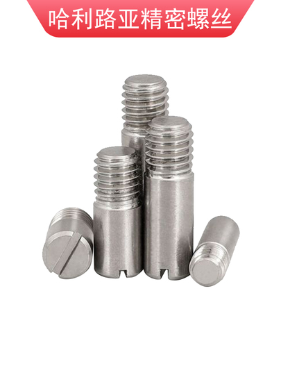 法螺貝 304不锈钢GB878外螺纹一字开槽圆柱销无头螺钉倒角定位销轴M2-M10