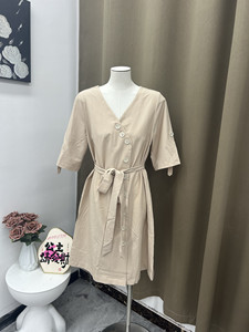 
2025 high-quality new summer dress V-neck slim fit and elegant style for women, simple and elegant