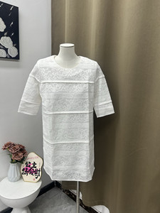 
2025 spring and autumn style fashionable and versatile round neck embroidered jacquard dress pure and beautiful style ladies boutique loose style