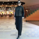 High-end middle-aged mother two-piece set autumn and winter new high-neck large size pullover top with harem pants fashion suit