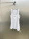 Niche design 23 summer simple and fashionable letter embroidery strap drawstring mesh splicing fake two-piece vest