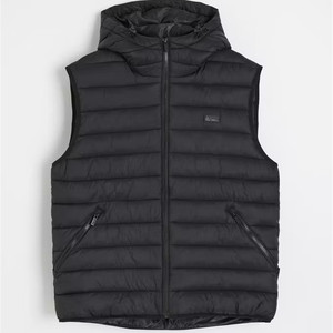 
5G3 Polish Men's Hooded Padded Vest Autumn and Winter Men's Solid Color Quilted Zipper Warm Vest Waistcoat