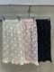 Korea Dongda sweet and atmospheric three-dimensional flower embellishment skirt curtain Korean perspective mesh ruffled straight-tube layered skirt