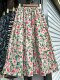 Summer age-reducing oil painting style floral elastic waist spliced ​​tutu skirt for women, colorful printed A-line umbrella skirt, mid-length