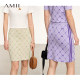 Amii2025 summer new contrasting letters plaid jacquard knitted skirt for women slim short skirt straight skirt