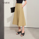 AMII2025 spring new high -end commute wind straight out of the waist loose A -line skirt skirt female black skirt
