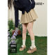 Wide color khaki skirt pants loose casual pants for women 2025 spring and summer new autumn small person high waist shorts