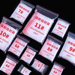 Transparent Self-Sealing Plastic Pe Food Packaging Bags, Thickened Disposable Sealing Bags for Storage, Small and Large Sizes