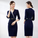 Spring temperament commuting OL professional dress in the sleeve stewardess service jewelry shop hotel at the front desk receiving customer service workers
