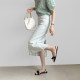 11879 denim skirt spring, summer, autumn, H-shaped simple and fashionable commuting daily long skirt Korean imported your skirt
