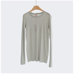 In-Stock Thankskim Du Custom-Made Imported Fabric Minimalist Long-Sleeve T-Shirt for Women, Breathable and Slim-Fitting Base Layer Top