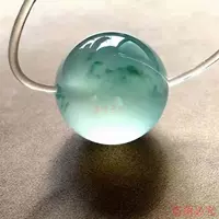 缅甸冰种飘花翡翠散珠蓝花玉珠单珠吊坠锁骨项链天然玉石首饰